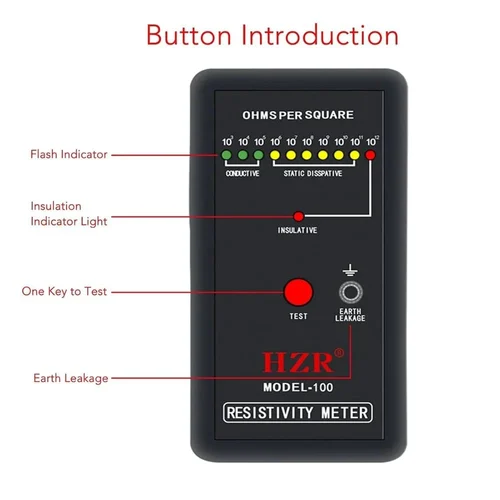 Esd Surface Resistivity Meter With Probe